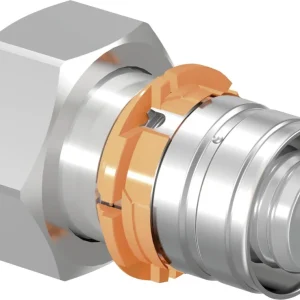 Premium Uponor rechte koppeling 2-delig 20 x 3/4" messing vertind 3/4" Euroconus