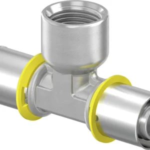 Uponor gas t-stuk binnendraad 20 x 1/2" x 20 messing vertind Alleen Vandaag