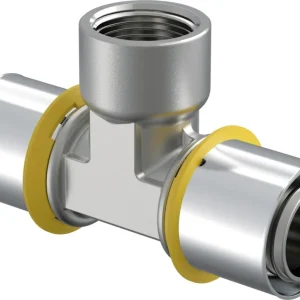 Uponor gas t-stuk binnendraad 32 x 3/4" x 32 messing vertind Fabrieksprijs