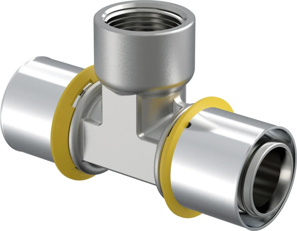 Uponor gas t-stuk binnendraad 32 x 3/4" x 32 messing vertind Fabrieksprijs