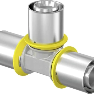 Hete Deal Uponor gas t-stuk 25 x 25 x 25 messing vertind