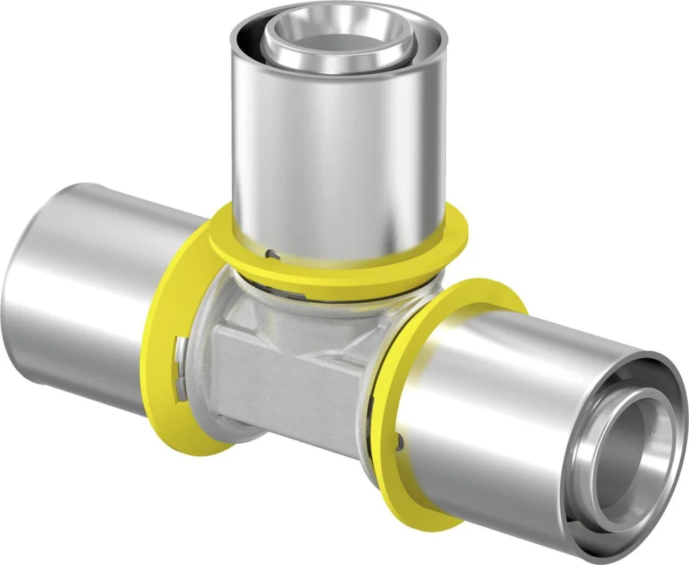 Hete Deal Uponor gas t-stuk 25 x 25 x 25 messing vertind