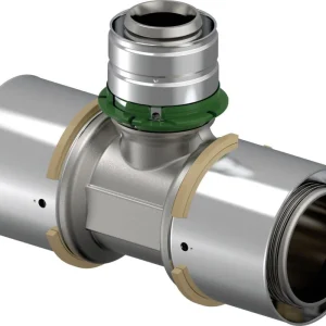 Uponor S-Press t-stuk 50 x 32 x 50 messing vertind Weekendaanbieding
