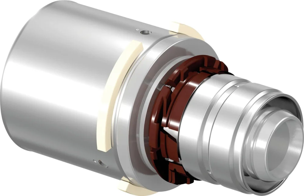 Uponor S-Press rechte koppeling 50 x 32 messing vertind Koop Vandaag