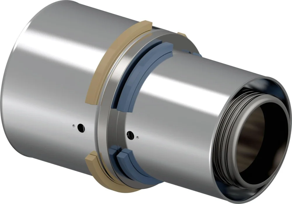 Uponor S-Press rechte koppeling 50 x 40 messing vertind Gereduceerde Prijs