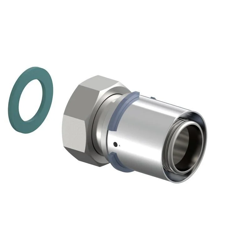 Uponor S-Press rechte koppeling 2-delig 40 x 1-1/2" messing vertind Populair