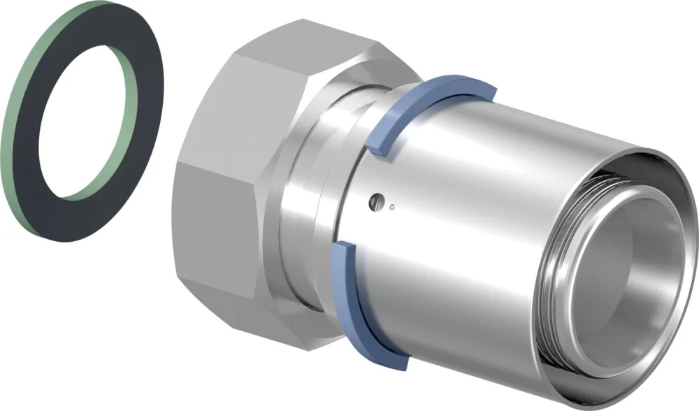 Uponor S-Press rechte koppeling 2-delig 50 x 2" messing vertind Gratis Retour