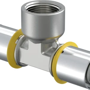 Express Levering Uponor gas t-stuk binnendraad 25 x 3/4" x 25 messing vertind