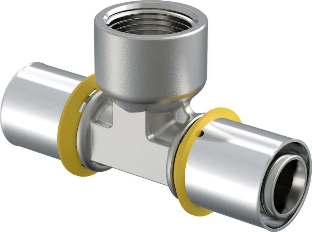 Express Levering Uponor gas t-stuk binnendraad 25 x 3/4" x 25 messing vertind