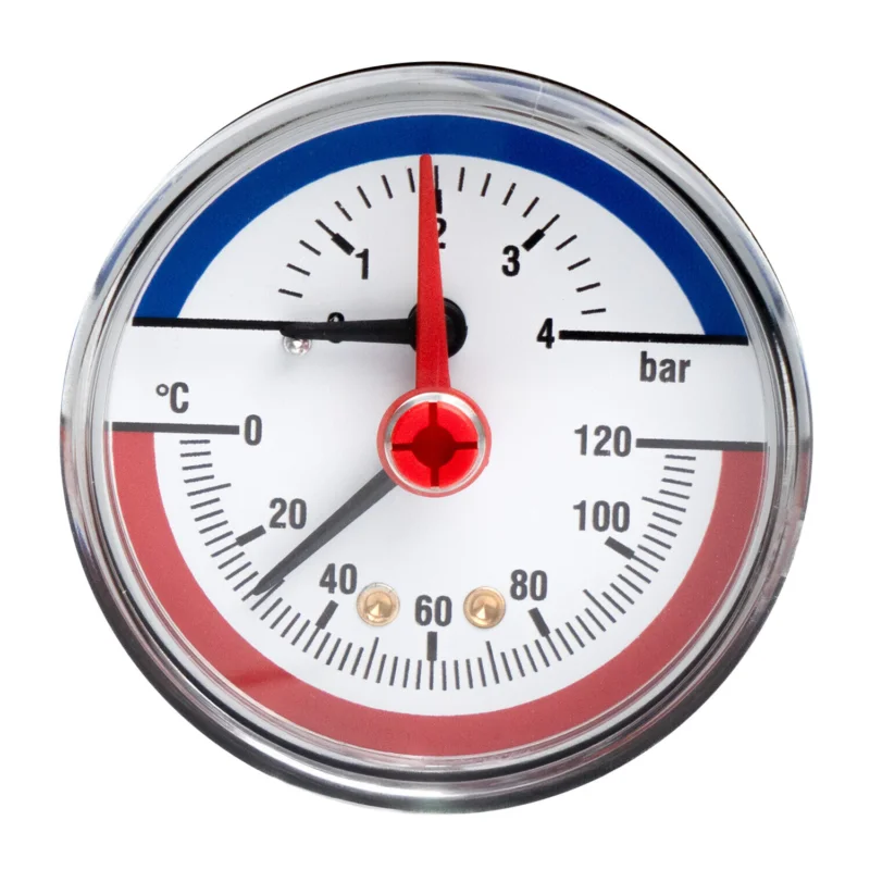 Lovak thermometer / manometer 1/2" achteraansluiting Dia. 63 0 - 4 bar / 0 - 120 °C Hete Deal
