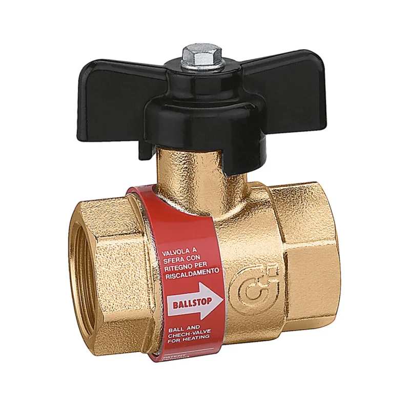 Caleffi Ballstop kogelkraan 1-1/2" x 1-1/2" messing keerklep hoge temp. Korting