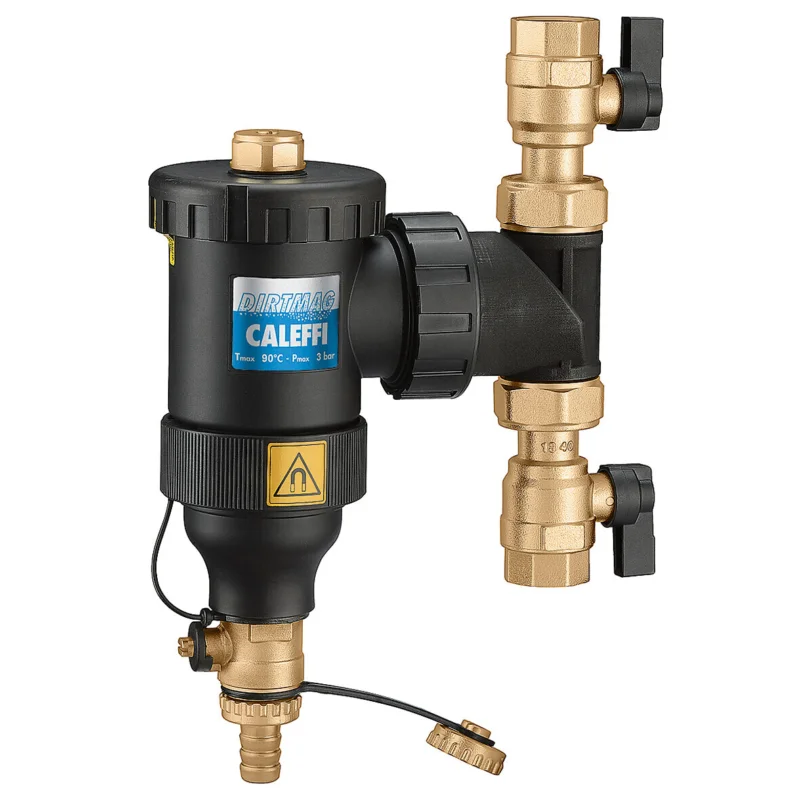 Caleffi Dirtmag vuilafscheider 1-1/4" kunststof draaibaar met afsluitkranen magneet Lage Prijs