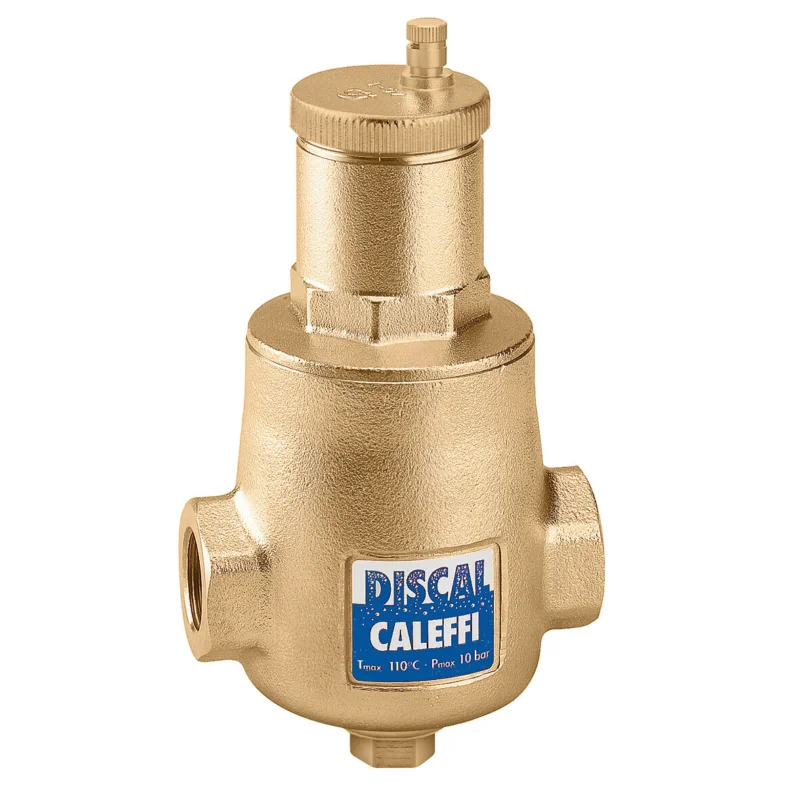 Caleffi Discal luchtafscheider 1-1/2" x 1-1/2" messing horizontaal met aftap Nu Kopen