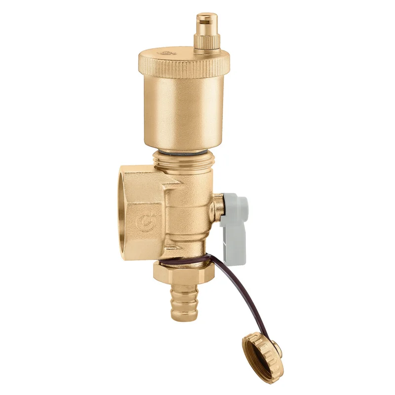 Caleffi eindgroep 1-1/4" messing auto. ontluchter, aftap en kogelkraan Beperkt Aanbod