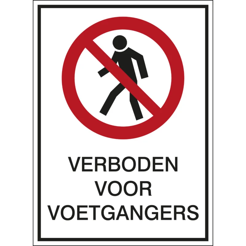Lage Prijs Brady - Verbodspictogram - A4 Sign - Verboden voor voetgangers - PIC 202-N-A4-B7541 - 808929 - 86808929