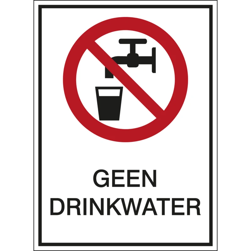 Brady - Verbodspictogram - A5 Sign - Geen drinkwater - PIC 204-N-A5-B7541 - 808982 - 86808982 Direct Verzonden