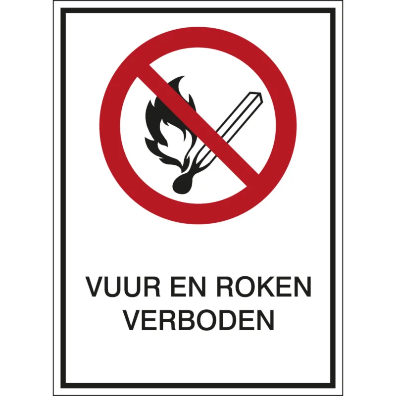 Brady - Verbodspictogram - A5 Sign - Vuur en roken verboden - PIC 201-NSA-A5-B7527 - 809847 - 86809847 Fabrieksprijs
