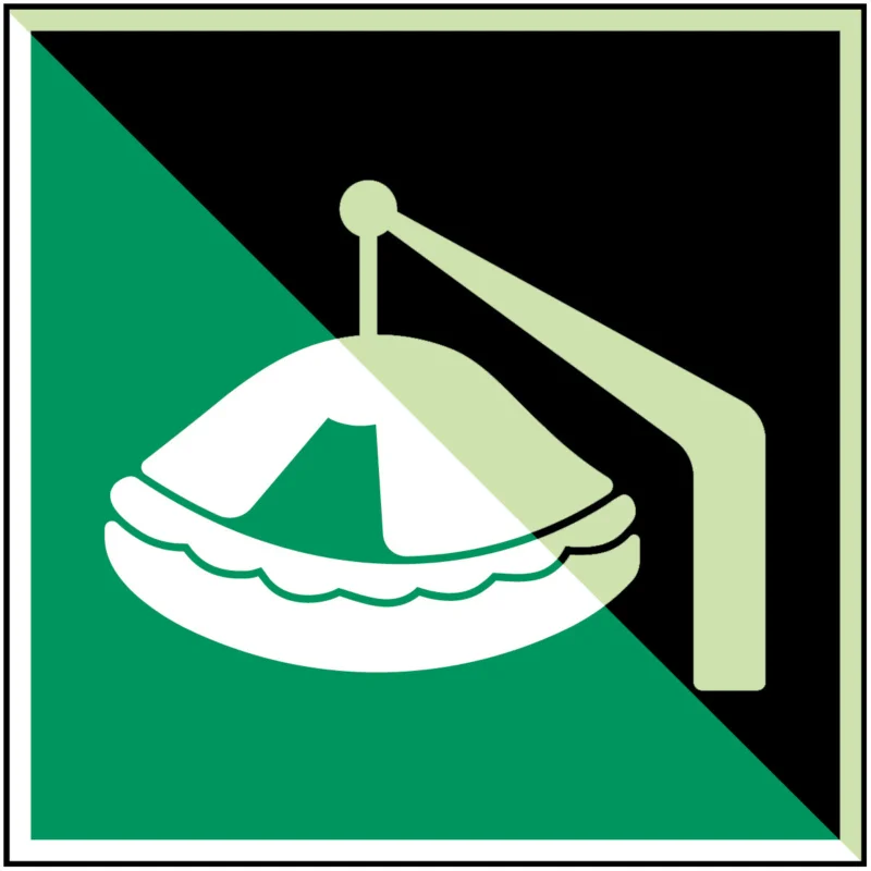 Aanbieding Brady - Redding- & evacuatiepictogram - Overlevingsvlot-Davit – ISO 7010 - E/E039/NT-SA-PHOLUMB-150X150/1-B - 135027 - 86135027