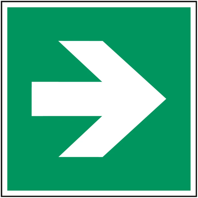 Aanbieding Brady - Redding- & evacuatiepictogram - ISO Veiligheidspictogram - Richtingaanwijzing 90° - PIC A090-100x100-PP-CRD/1 - 814417 - 86814417