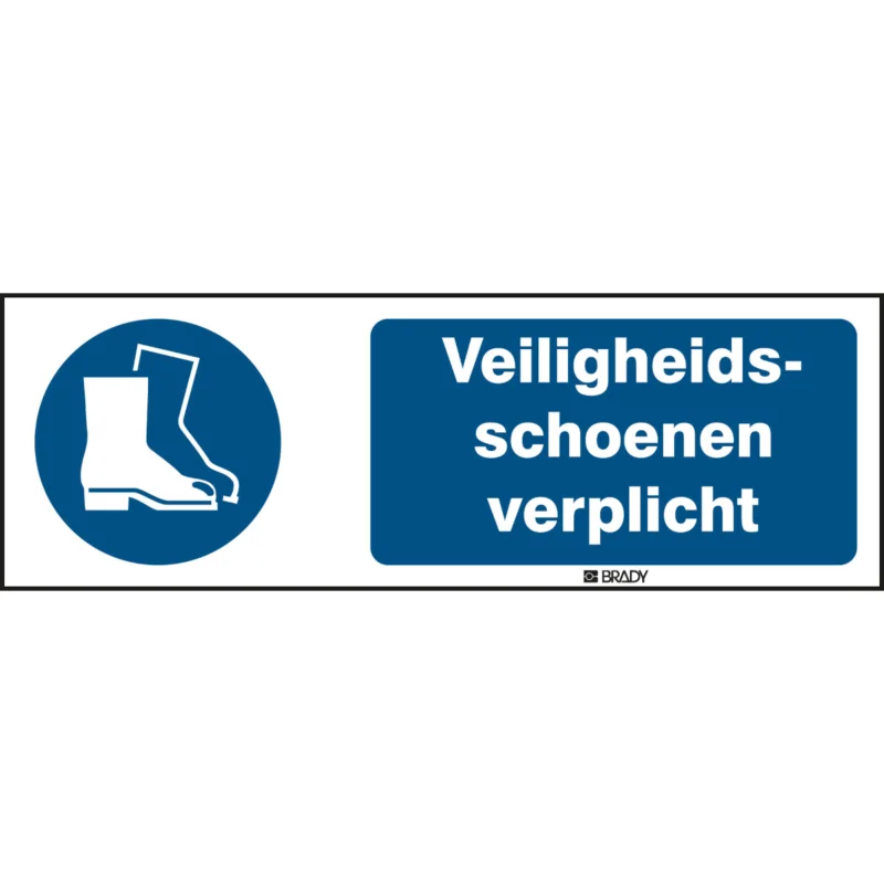 Aanbieding Brady - Redding- & evacuatiepictogram - ISO 7010 Pictogrammen - Veiligheidsschoenen verplicht - STNL M008-450x150-PE-CRD/1 - 819055 - 86819055