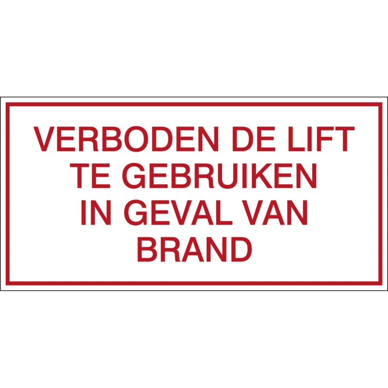 Aanbieding Brady - Brandbestrijdingspictogram - Veiligheidspictogram - VERBODEN DE LIFT TE GEBRUIKEN IN GEVAL VAN BRAND - STN 762-150X075-B7527 - 253342 - 86253342