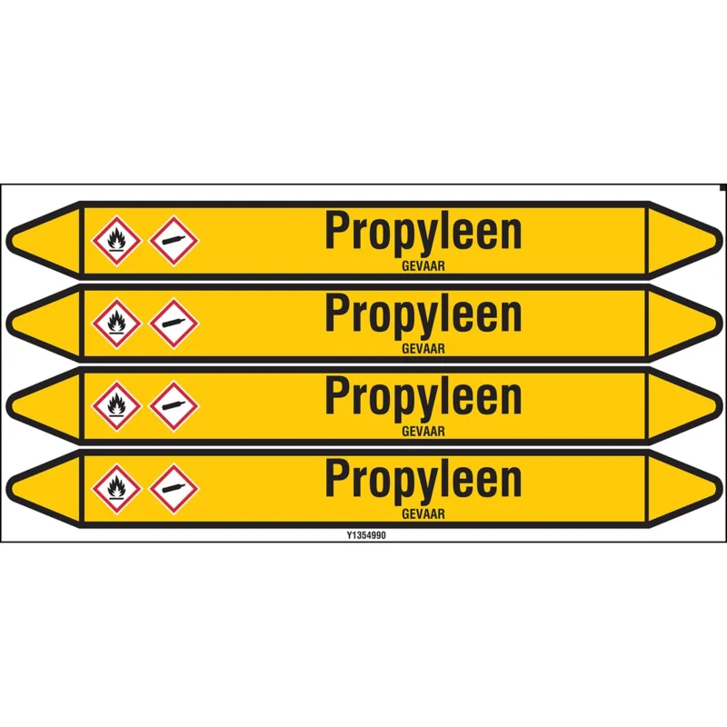 Aanbieding Brady - Standaard - Individuele leidingmerkers op kaart met geperforeerde pijlen, met pictogrammen - PROPYLEEN250X26CARD-T1-P2 - N004455 - 86004455