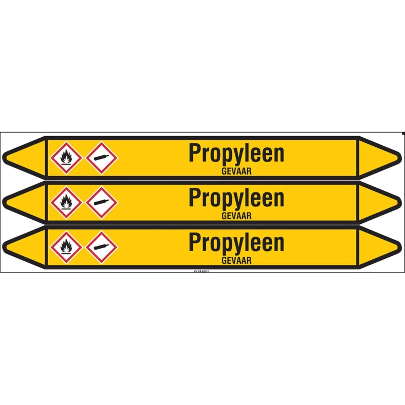 Weekendaanbieding Brady - Standaard - Individuele leidingmerkers op kaart met geperforeerde pijlen, met pictogrammen - PROPYLEEN355X37CARD-T1-P2 - N004456 - 86004456