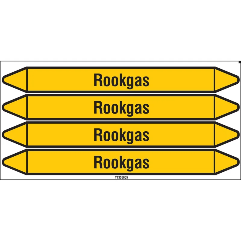 Weekendaanbieding Brady - Standaard - Individuele leidingmerkers op kaart met geperforeerde pijlen, zonder pictogram - ROOKGAS250X26CARD-T1-P2 - N004475 - 86004475