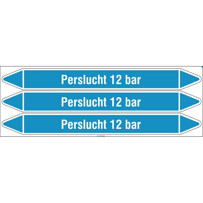 Aanbieding Brady - Standaard - Individuele leidingmerkers op kaart met geperforeerde pijlen, zonder pictogram - PERSLUCHT12BAR355X37CARD-T1-P8 - N004723 - 86004723