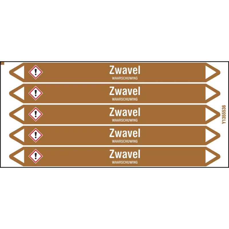 Aanbieding Brady - Standaard - Individuele leidingmerkers op kaart met geperforeerde pijlen, met pictogrammen - ZWAVEL150X12CARD-T1-P18 - N005512 - 86005512