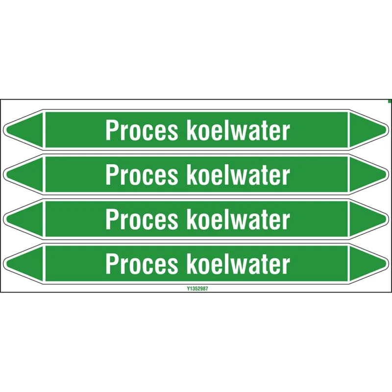 Aanbieding Brady - Standaard - Individuele leidingmerkers op kaart met geperforeerde pijlen, zonder pictogram - PROCESKOELWATER250X26CARD-T1-P16 - N006168 - 86006168