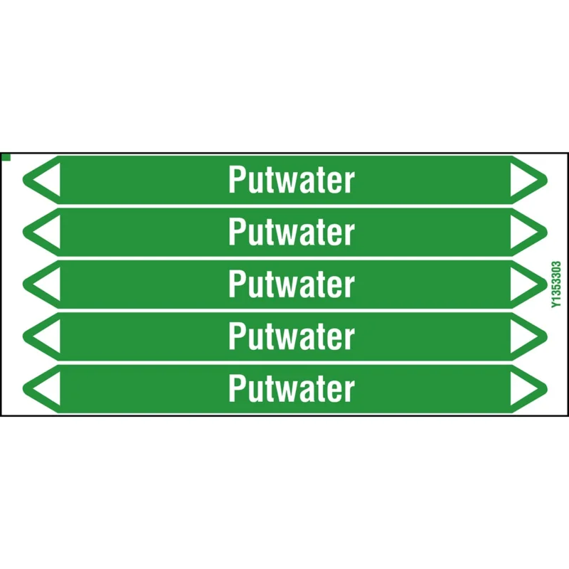 Aanbieding Brady - Standaard - Individuele leidingmerkers op kaart met geperforeerde pijlen, zonder pictogram - PUTWATER150X12CARD-T1-P16 - N006197 - 86006197