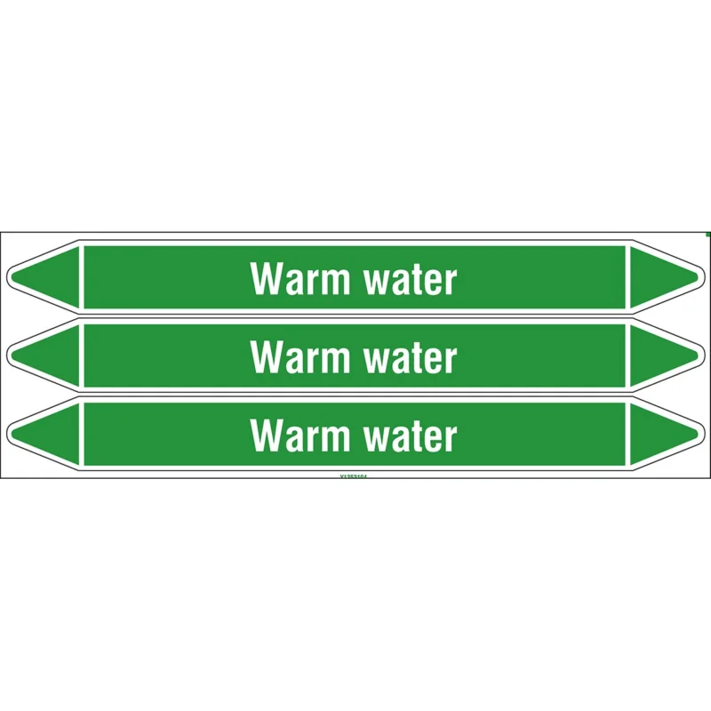 Aanbieding Brady - Standaard - Individuele leidingmerkers op kaart met geperforeerde pijlen, zonder pictogram - WARMWATER355X37CARD-T1-P16 - N006336 - 86006336