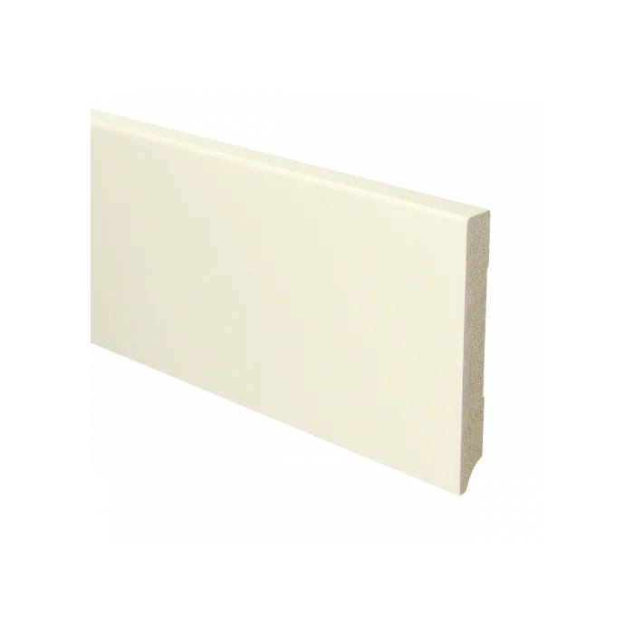 Betaalbaar Vochtwerende MDF plint Modern 9x55mm wit Gelakt RAL9010 - 16104