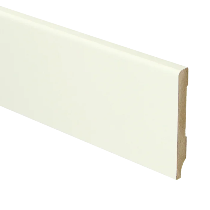 Vochtwerende MDF plint Modern 9x70mm wit Gelakt RAL9010 - 16105 Actieprijs