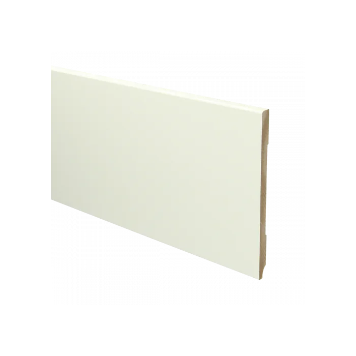 Laatste Kans Vochtwerende MDF plint Modern 9x150mm wit Gelakt RAL9010 - 16108