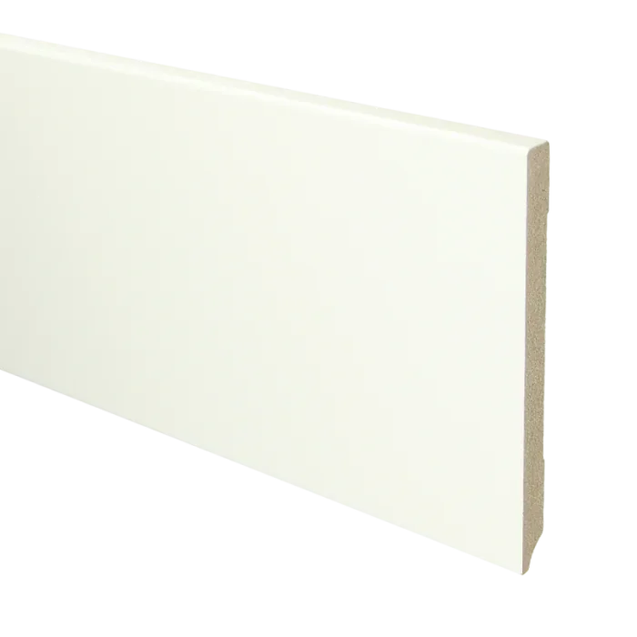 Weekendaanbieding Vochtwerende MDF plint Modern 12x150mm Gelakt Verkeerswit RAL9016 - 15960