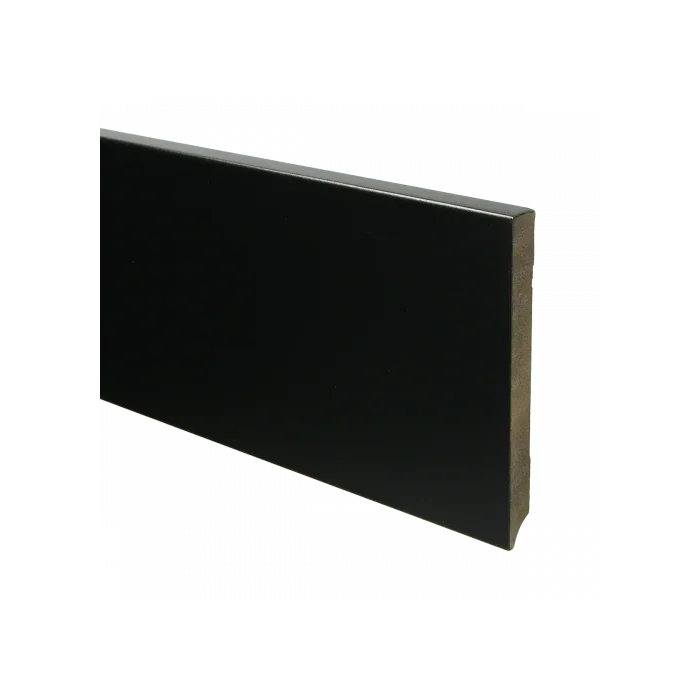 Korting Vochtwerende MDF plint Modern 15x150mm Gelakt Zwart RAL9005 - 15943