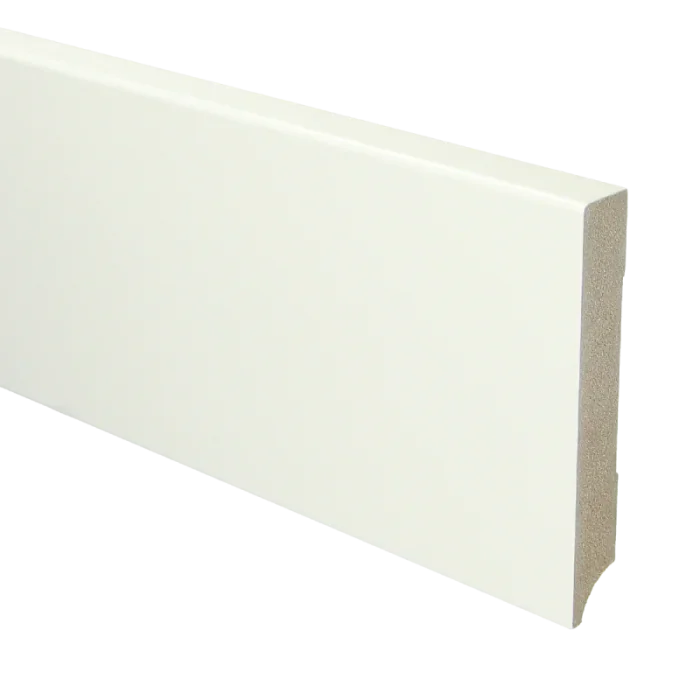 Vochtwerende MDF plint Modern 18x120mm Gelakt Verkeerswit RAL9016 - 15964 Dagaanbieding