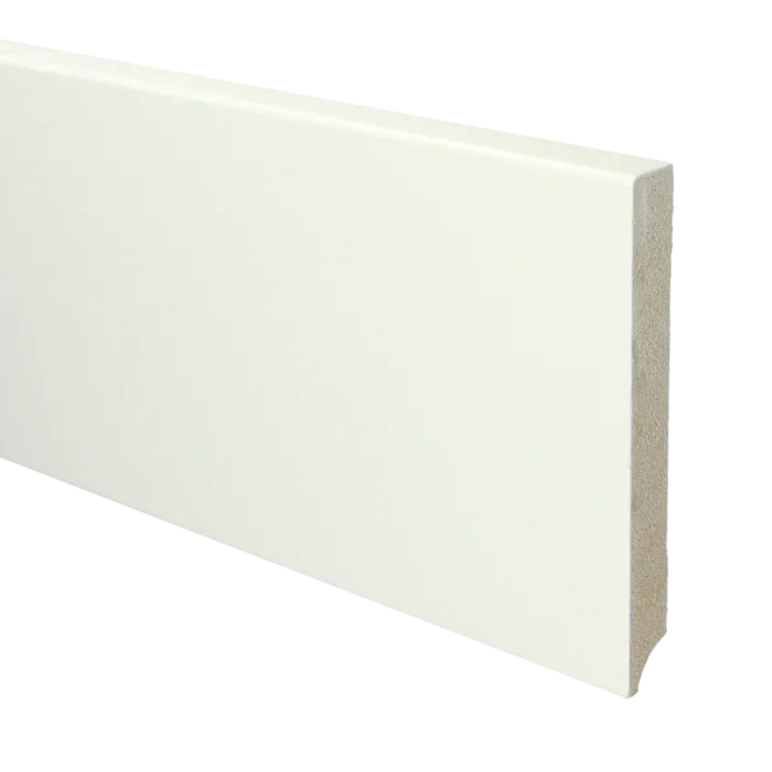Koop Online Vochtwerende MDF plint Modern 18x150mm Verkeerswit Gelakt RAL9016 - 15965