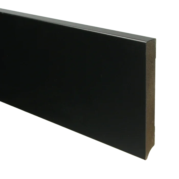 Merkproduct Vochtwerende MDF plint Modern 18x150mm Gelakt Zwart RAL9005 - 15947