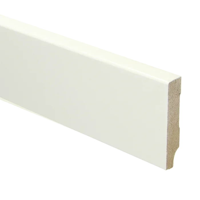 Vochtwerende MDF plint Modern 12x55mm wit Gelakt RAL9010 - 16300 Alleen Vandaag