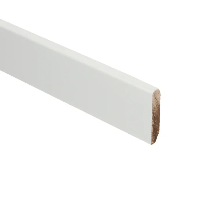 Meranti Hardhout plint Modern recht 9x45mm Wit gegrond - 16444 Hete Deal