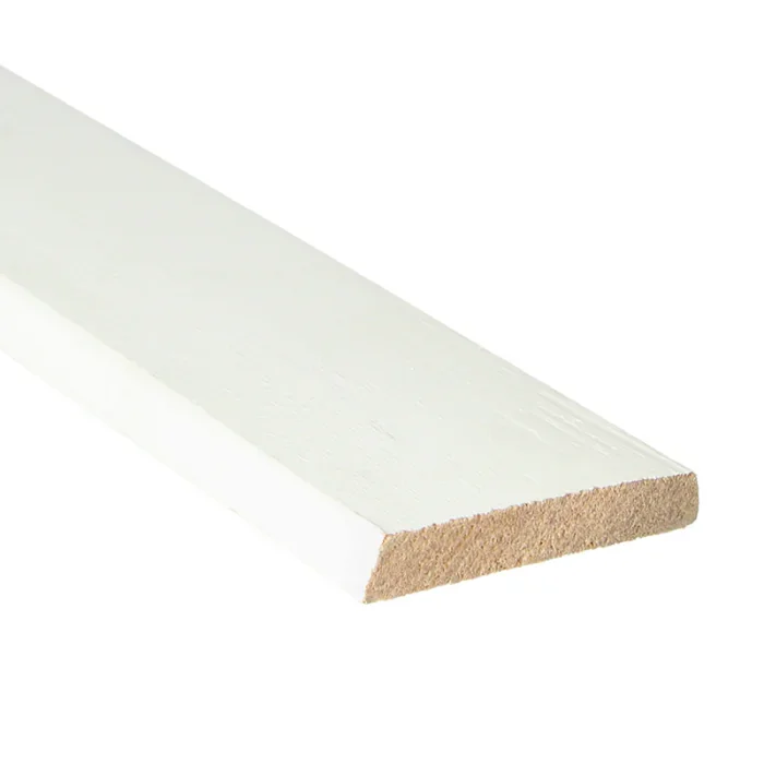 Seizoensaanbieding Meranti Hardhout deurlijst koplat Schuin 10x68mm Wit gegrond - 16443