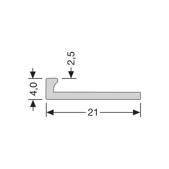 In- Egaliseer Eindprofiel 2,5 mm PVC Gepolijst - 65413 Beste Prijs