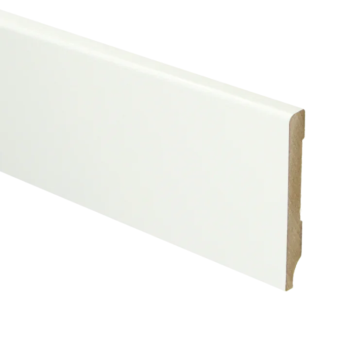 Koopje Vochtwerende MDF plint Modern 9x70mm Gelakt Verkeerswit RAL9016 - 15971