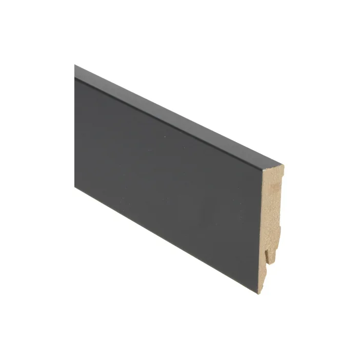 Laatste Versie Rechte MDF Blokplint 14x70mm Zwart Hoogglans - 27136