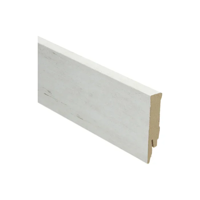 Rechte MDF Blokplint 14x70mm Geloogd Grenen Sneeuw - 27149 Beperkt Aanbod