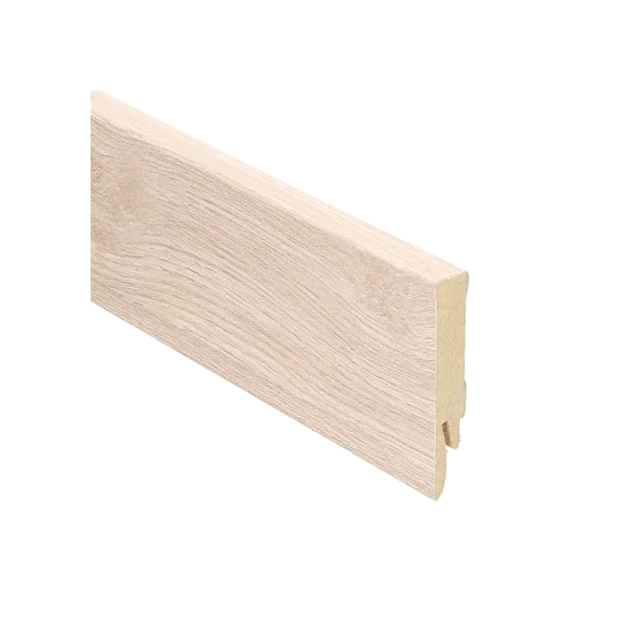Veilige Betaling Rechte MDF Blokplint 14x70mm Eik Licht Beige - 27197