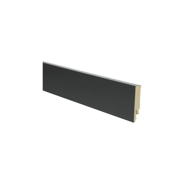 Laatste Versie Rechte MDF Blokplint 14x70mm Zwart Ral 9005 - 27250